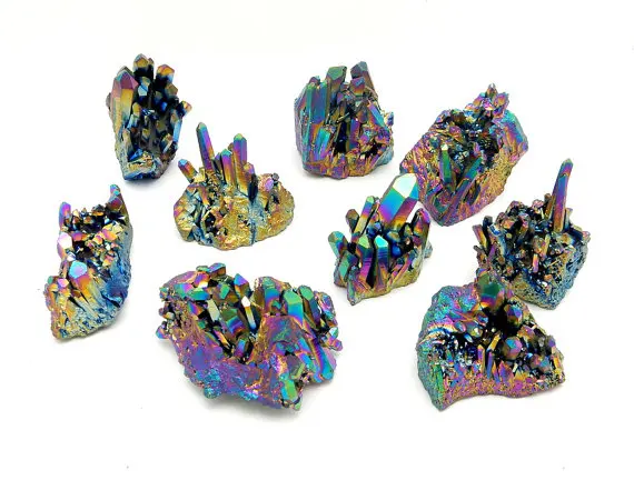 Оптовая продажа 1 шт титановый Радужный кварц кластер красивый кристалл Декор