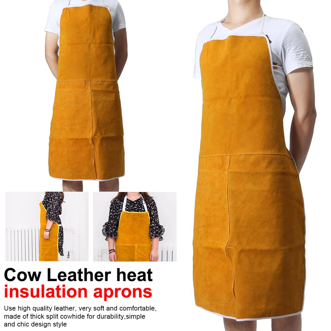 Cow Leather Welder Aprons Welding Heat Insulation Protection Apron Blacksmith US