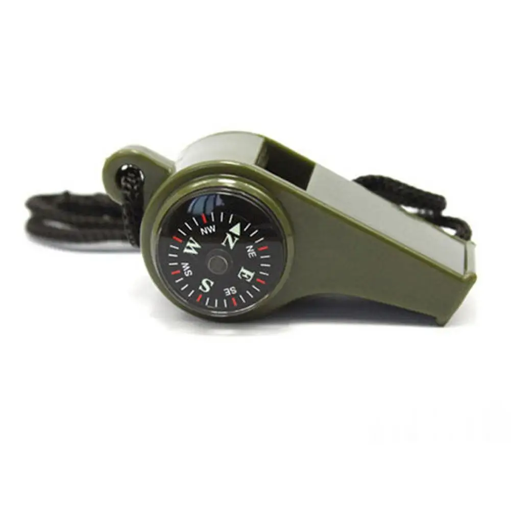 ArmyGreen HiMISS 3 в 1 свисток с компасом и термометром для походов на открытом воздухе, походов, аварийное снаряжение для выживания, спасательный свисток, термометр - Цвет: ArmyGreen