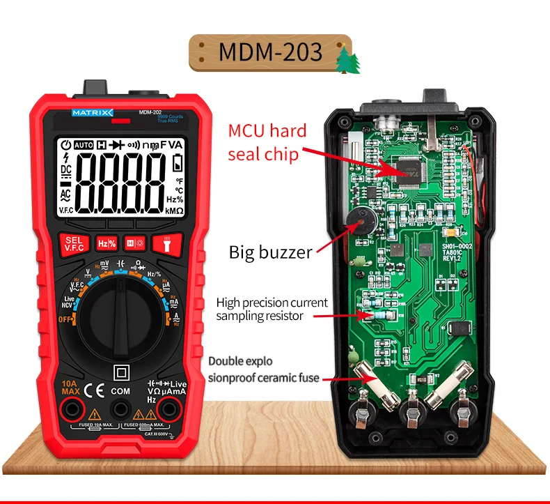 Цифровой мультиметр Ручной MDM-201 202 203 204 ток Напряжение Сопротивление Частота Многофункциональный тестер матрица тестер