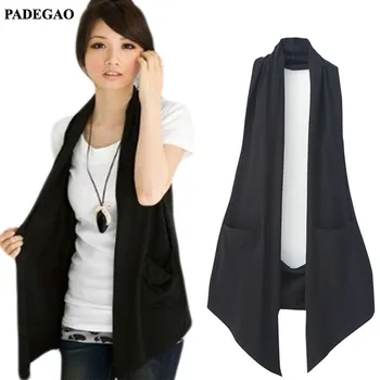 

PADEGAO Spring Women's All-match Slim Black Colete Vest Casual Waistcoat Vests Ladies Fashion Clothing Plus Size M-4XL PDG076