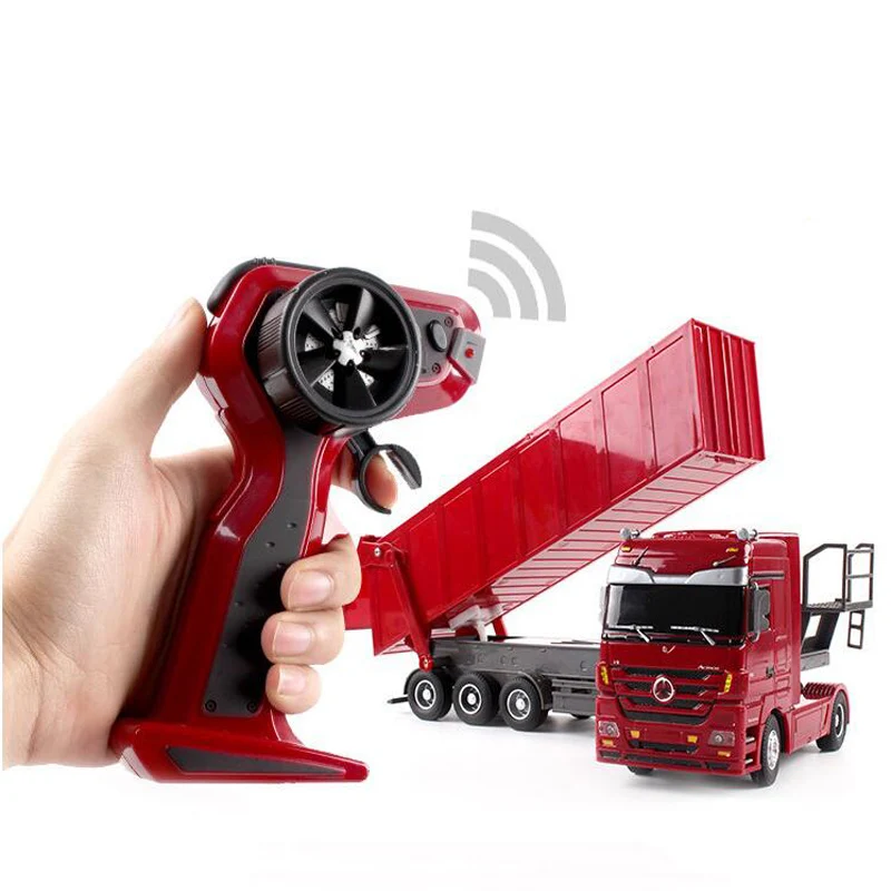Children's Remote Control Toy Dump Truck Truck 2.4GHZ Remote Control Car Dump Truck Engineering Car Six-Way Remote Control Car