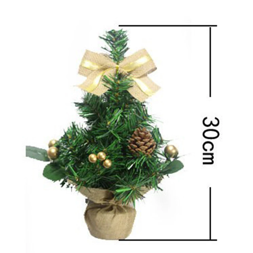 Red/Gold PVC 30cm Miniature Artificial Christmas Tree Home Window Display Desktop Party Decor Mini Xmas Tree