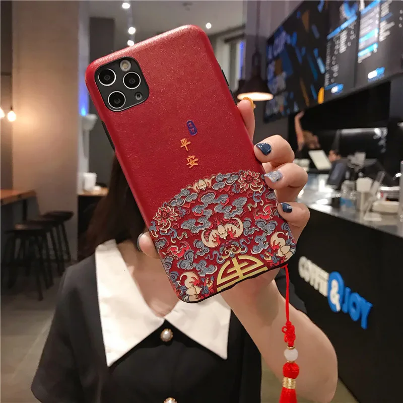 IMIDO чехол в китайском стиле для IPhone 11pro Max/XR XS Max/7 8 p/6 6sp Китайский силиконовый чехол с принтом Модный и простой