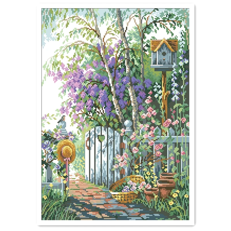 Sweetheart's Gate cross stitch kit forest flower 18ct 14ct 11ct white fabric cotton thread embroidery DIY handmade needlework cross stitch kit embroidery hoop cross stitch tools
