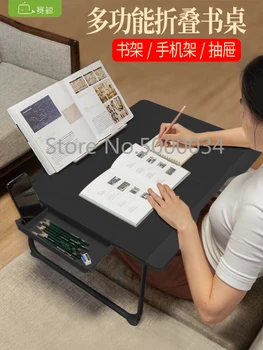 

Bed Table Small Table Folding Computer Desk Lazy over-Bed Table Laptop Students Learning Doing Homework-on Bay Window