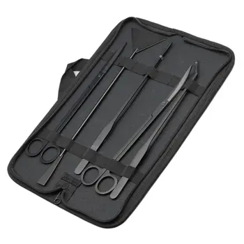 

5Pcs/Set Black Metal Tweezers Scissor Spatula Aquarium Landscaping Cleaning Tools Fish Tank Bubbler Diffuser Accessories Kit