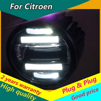 

KOWELL Car Styling Fog Lamp for Citroen C2 C4 C5 C-Triomphe C-Quatre LED Fog Light Angel Eye Fog Lamp LED DRL 2 function model