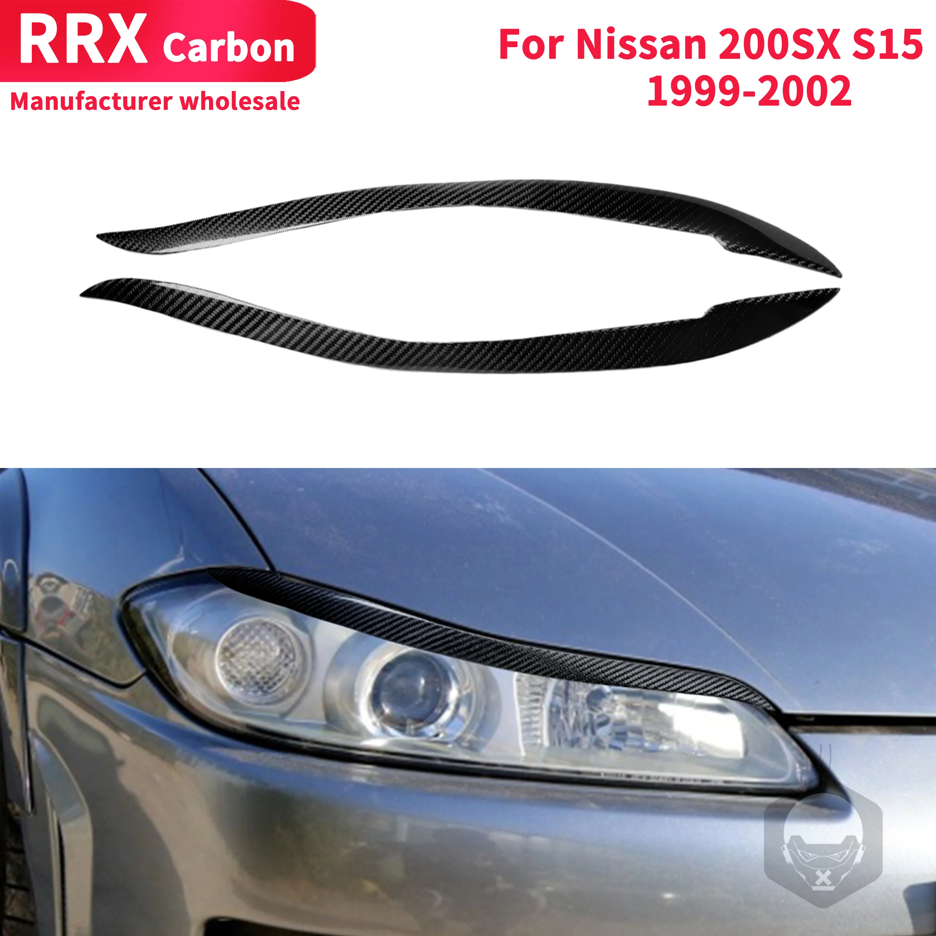 Для Nissan 200SX S15 1999-2002 светильник для бровей крышка Стикеры переднего бампера