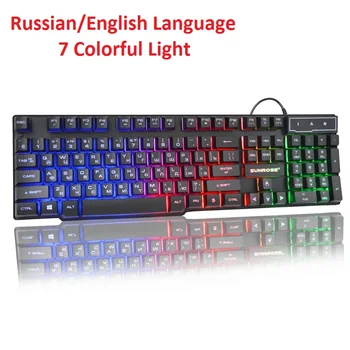 

Gamer Keyboard Клавиатура игры Wired USB Gaming Keyboard USB English/Russia Layout Laptop Keyboard