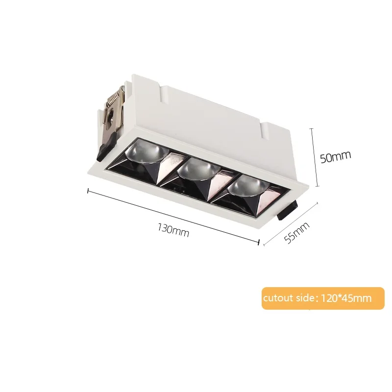 outside up and down lights Aisilan led grid ceiling spot light embedded downlight line lights COB rectangular ceiling lamp without main lights CREE smart led downlights Downlights