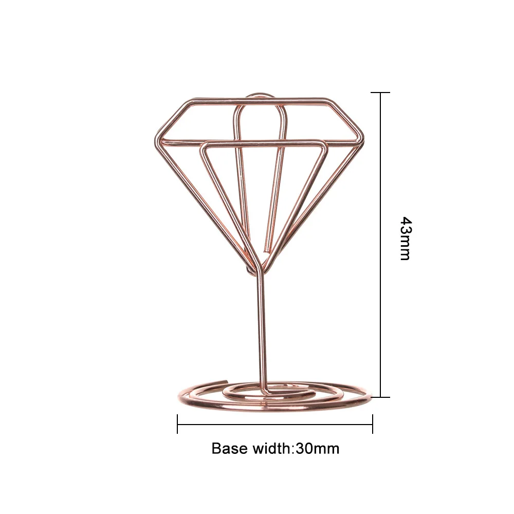 1 шт., свадебное украшение для рабочего стола, металлический держатель карточки с именем гостя, Романтический алмаз в форме сердца, фото, зажим для стола, стенд, зажимы, подставка
