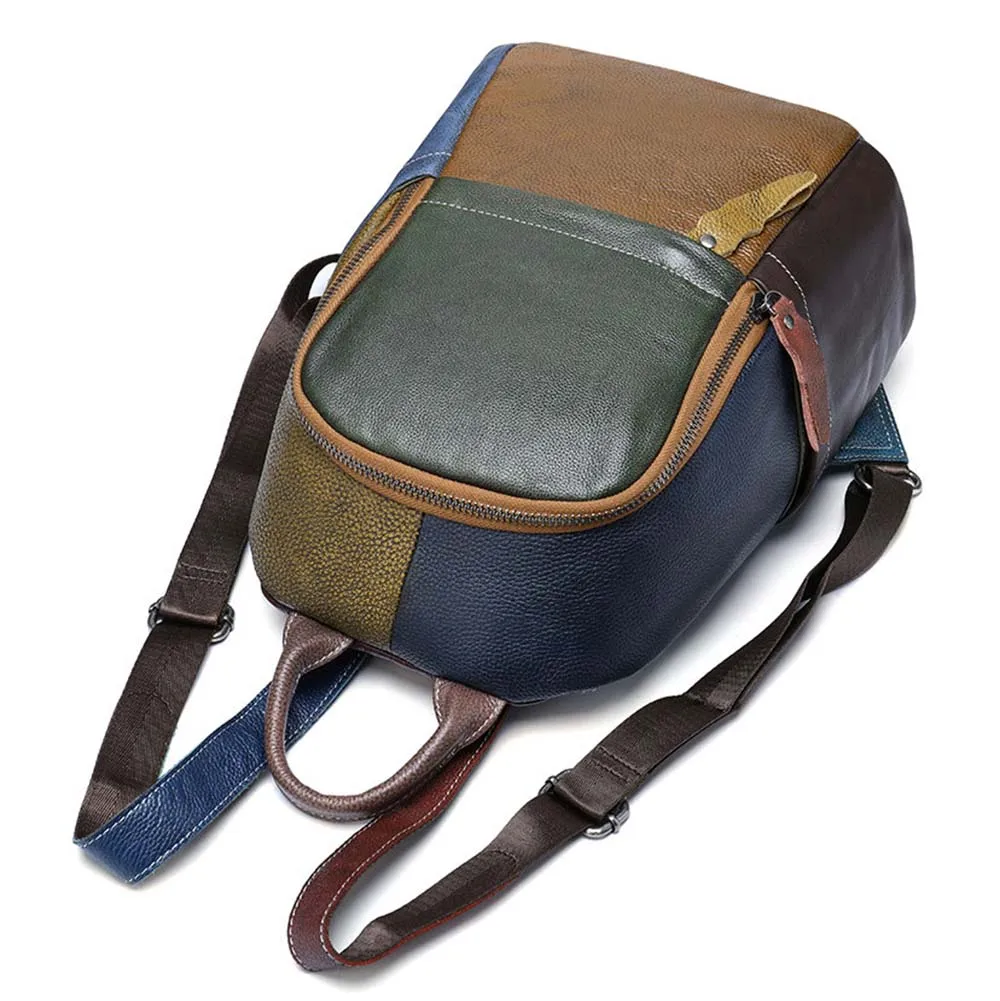 Lukegear рюкзак из натуральной кожи, унисекс, лоскутные рюкзаки, модный кошелек, школьные сумки, винтажный стиль, прочный дизайн