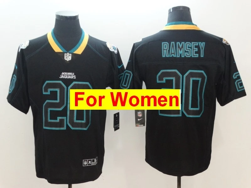 Женские футболки s Jacksonville Jalen Ramsey Leonard Fournette Calais Campbell Blake Bortles Yannick Ngakoue - Цвет: Черный