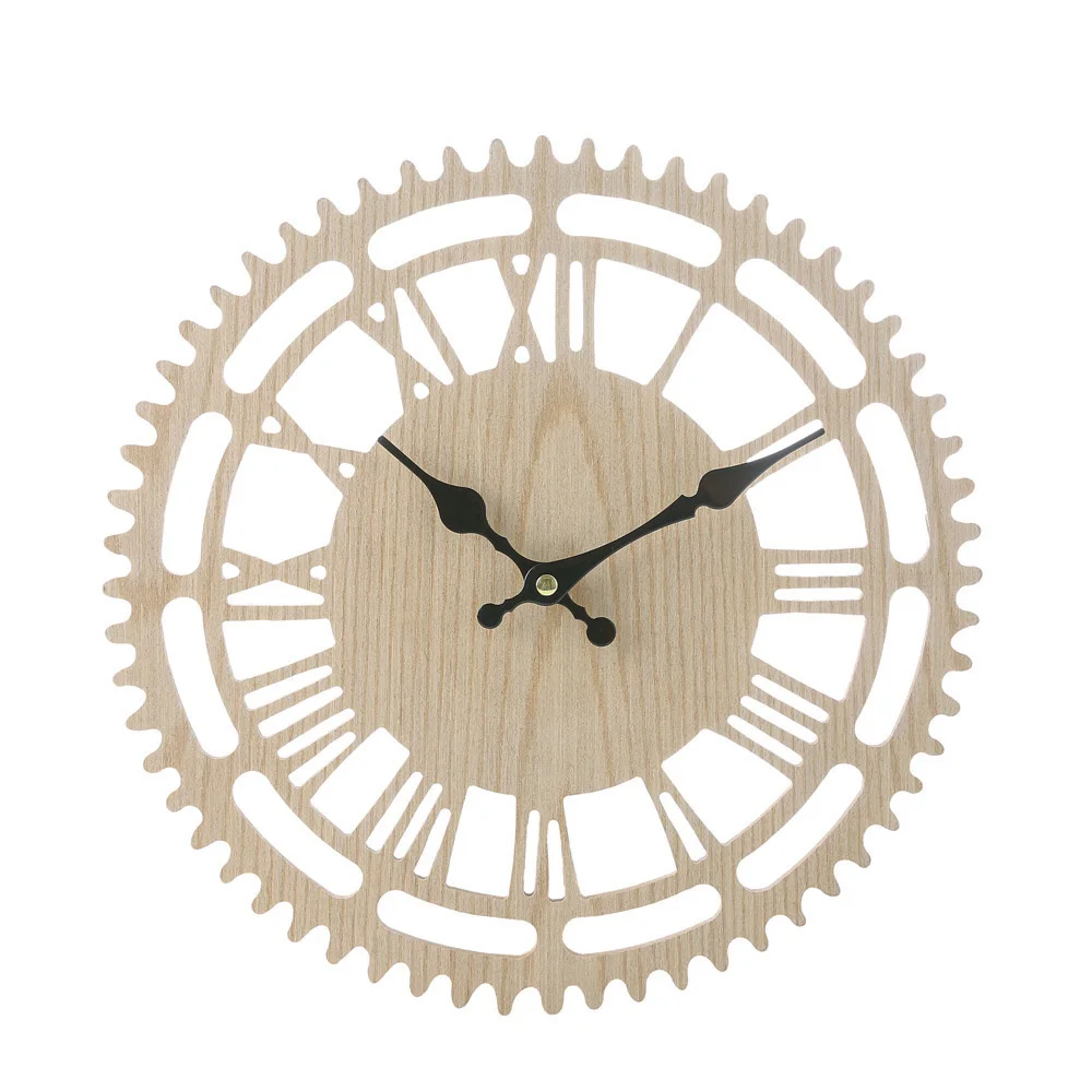 

1PC Round Wooden Wall Clock Modern Design For Office Home Living Room Silent & Non-Tickin DIY Home Living Room Decoration