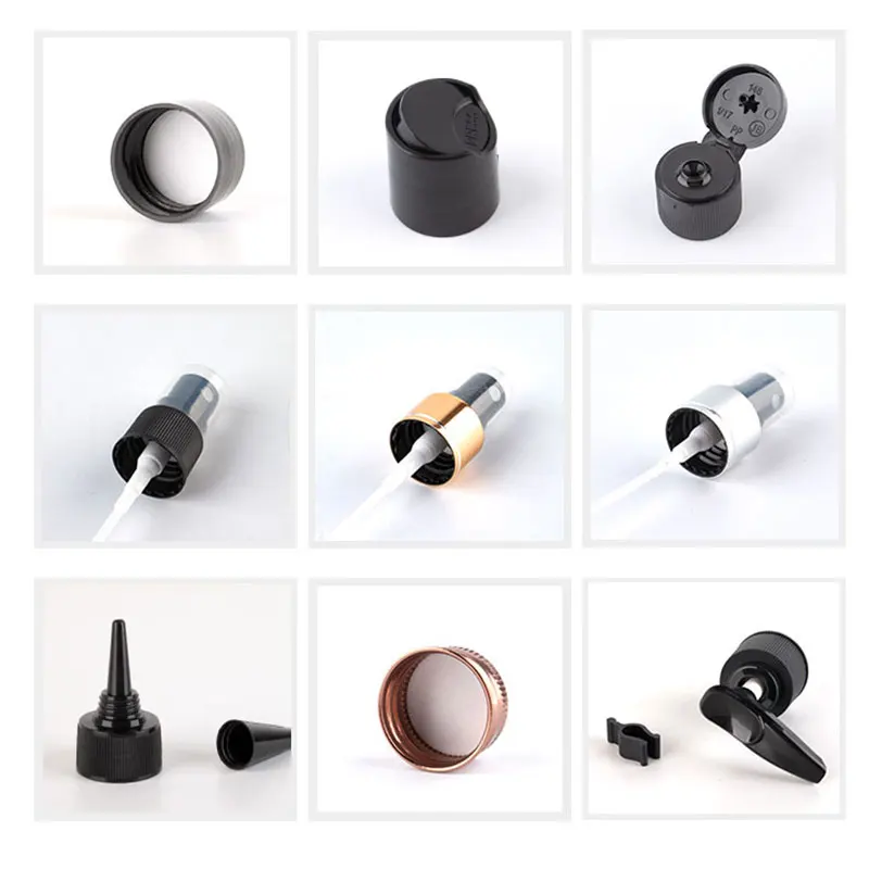 30ml 1pc Round Shoulder PET Plastic Empty Bottle With Multiple Cap Spray or Lotion 1oz Small 3