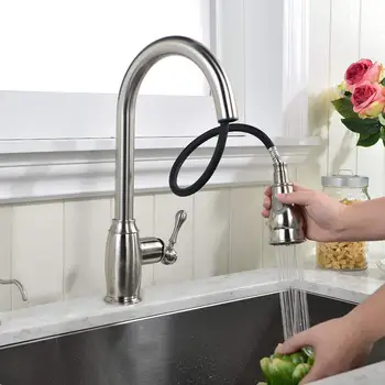 

Lohner Basin Faucets Kitchen Sink Rotated 2 Functions Hot And Cold Water Quick Connect Pull Copper Faucet Robinet Salle De Bain