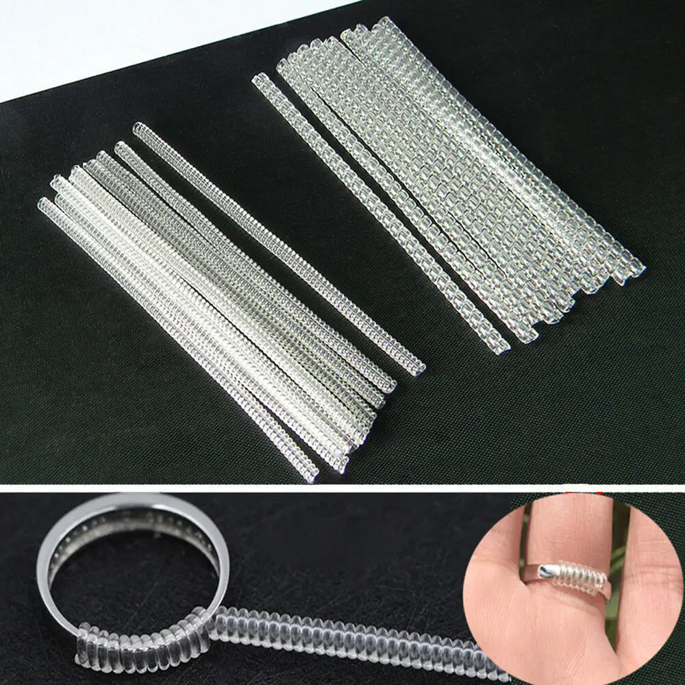 2pcs Invisible 10cm DIY Size Insert Spiral Shape Spring Rope Resizing Tool  Ring Size Adjuster