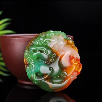 

Natural Color Hand-carved Jade Pendant Jewelry Necklace To Run Men and Women, Transfer Protection Body Pixiu Jade Pendant