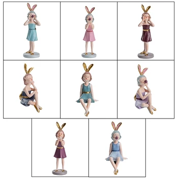 

Cute Puff Mouth Blowing Bubble Girl Character Sculpture Resin Porch Cabinet Living Room Micro-View Decoration Table Desk Gift