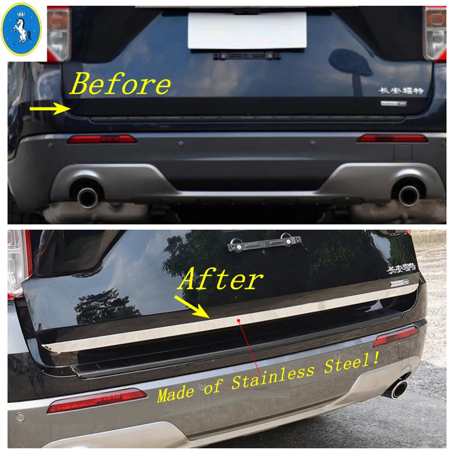 

Stainless Steel Rear Trunk Tailgate Gate Bottom Lid Strip Cover Trim Fit For Ford Explorer 2020 2021 Exterior Refit Kit