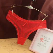 Sexy transparente underwear mid-rise rendas sólido acolchoado sem costura na moda calcinha sexy sem costura calcinha feminina tanga(China)