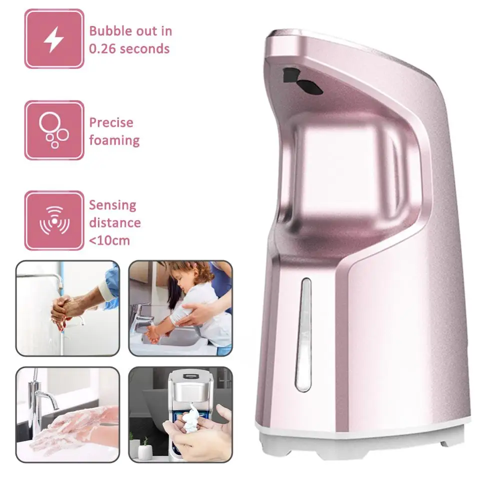 

450ML Automatic foam Soap Dispenser Touchless Foaming Infrared Motion Sensor Hands-Free Soap Pump Dispenser For Bathroom Kitchen