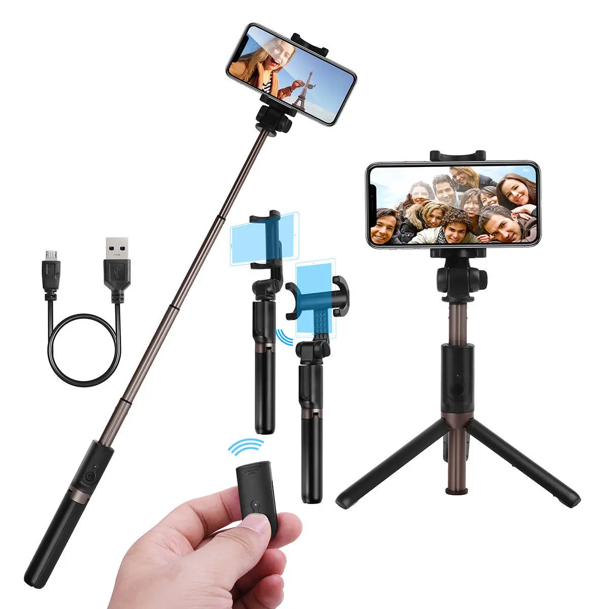 

Selfie Stick Bluetooth Tripod Selfie Stick Holder Bluetooth with Remote Control Aluminum Alloy Expansion Link Selfie Stick