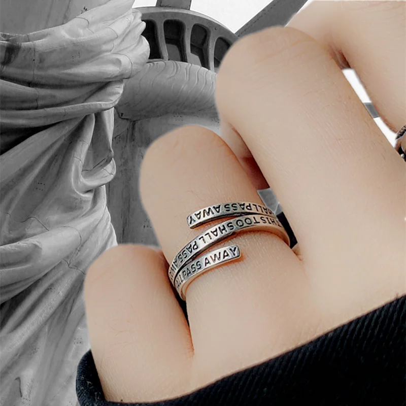 Vintage Silver Color Adjustable Ring For Women Party