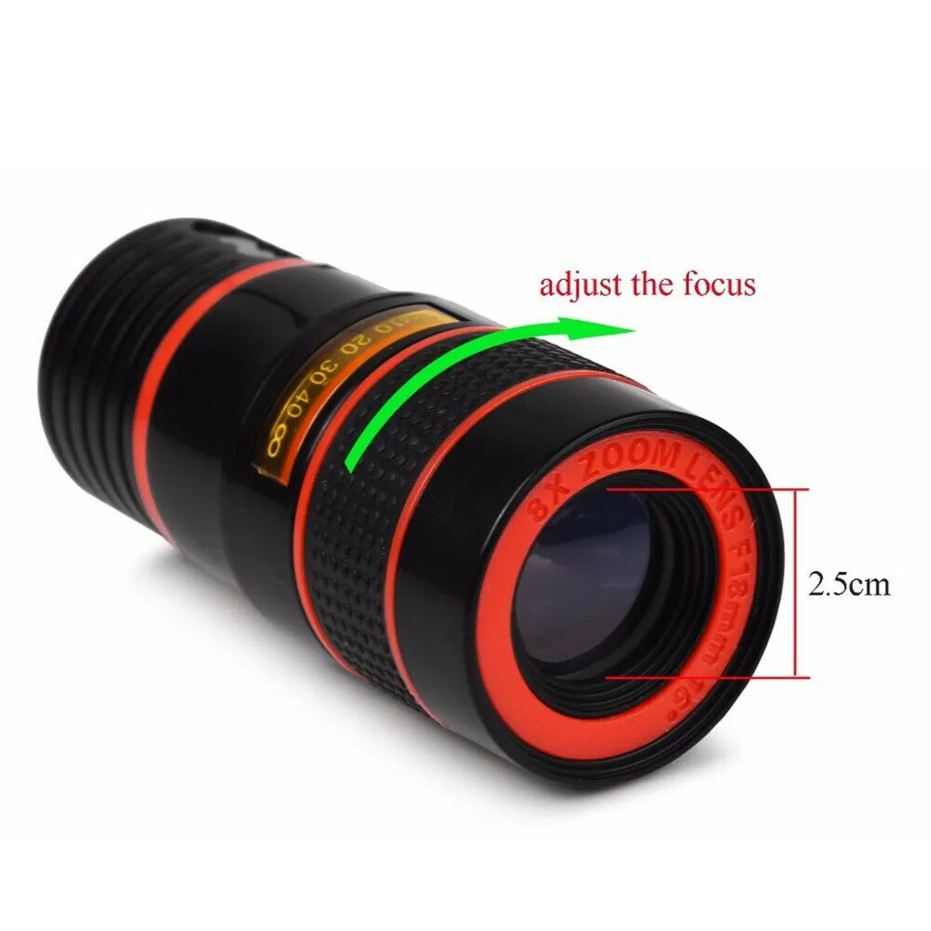 Объектив камеры телефона 12X Zoom для смартфона 2 в 1 HD Монокуляр с двойным