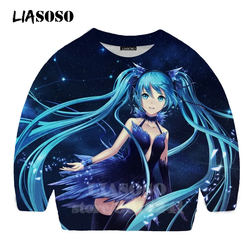 18 LIASOSO детей толстовки 3D принт аниме девочка Hatsune Толстовка Miku в уличном стиле для детей в стиле хип-хоп для мальчиков и девочек; Верхняя детская одежда свитер для подростков B174-2 - Цвет: 18