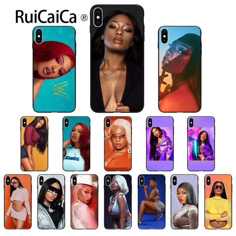 

Ruicaica Megan Thee Stallion Newly Arrived Black Cell Phone Case for iPhone 8 7 6 6S Plus 5 5S SE XR X XS MAX Coque Shell