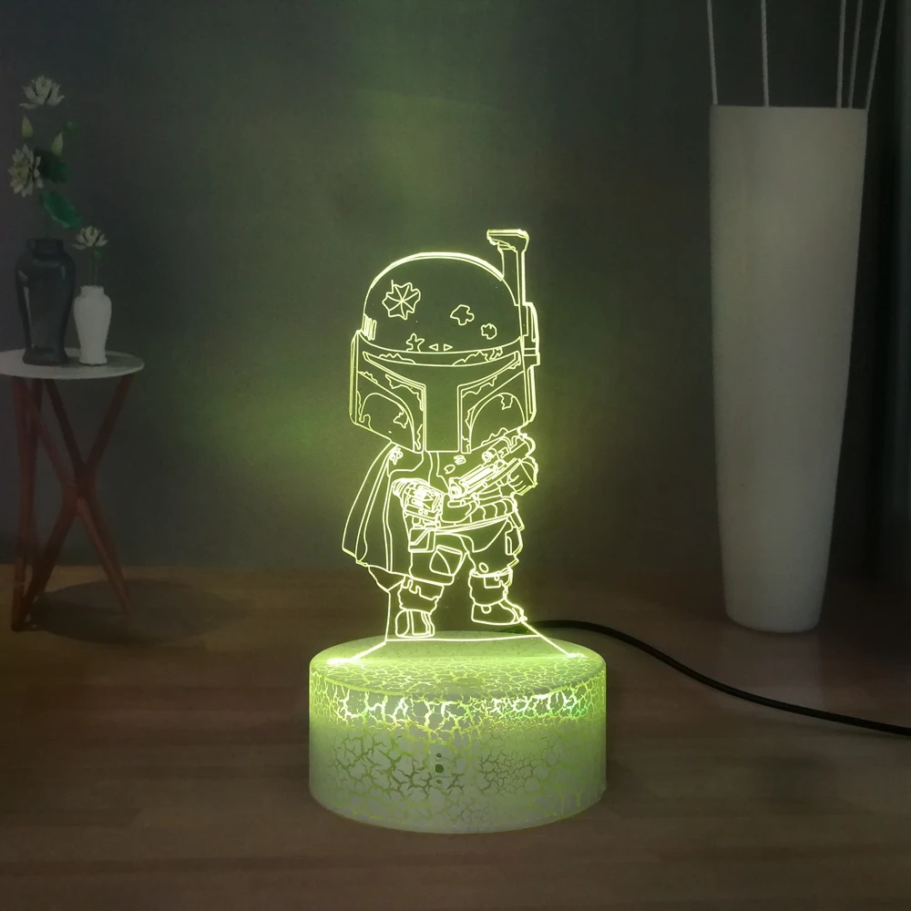 Creativo Phasma LED noche lámpara Star Wars 3D lámpara de mesa VISUAL Control Remoto USB Lámpara de escritorio de dormitorio lámpara para dormir por la noche