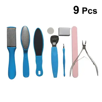 

9pc Foot Care Tool Manicure Tool Exfoliating Scrub Pedicure Kit Portable Cutin Dead Skin Trimmer Tool Callus Remover RandomColor