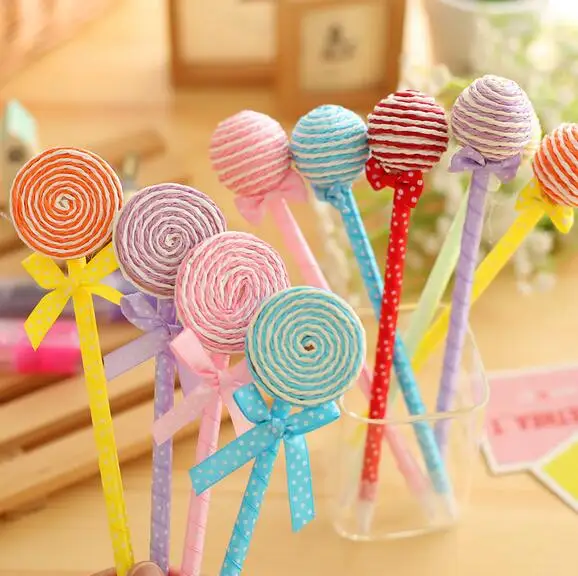 6 шт./лот новые милые шариковые ручки серии Lollipop цветные Мультяшные canetas escolar
