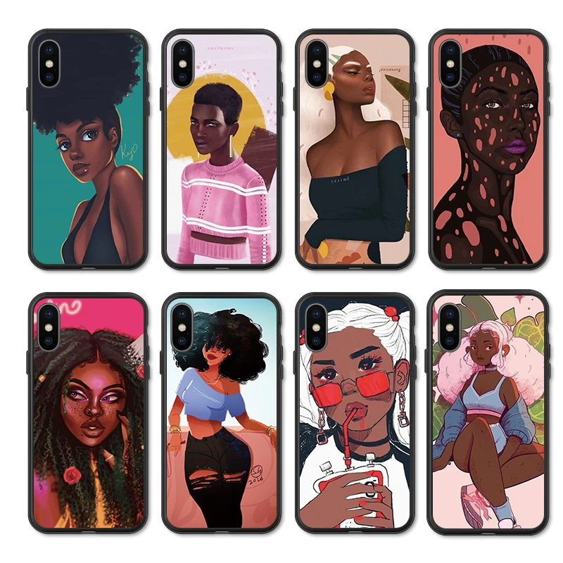 Силиконовый чехол для телефона Xiaomi mi 8 A2 Lite A1 A3 9 9T SE 5X 6X MAX 3 Black Girl women красный Note 7 6 Pro