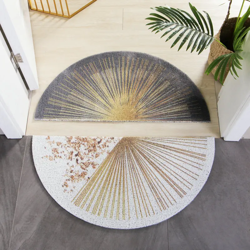 Abstract Entrance mat Cuttable pvc wire loop Porch door Semicircle dust removal carpet custom made outdoor waterproof rug | Дом и сад