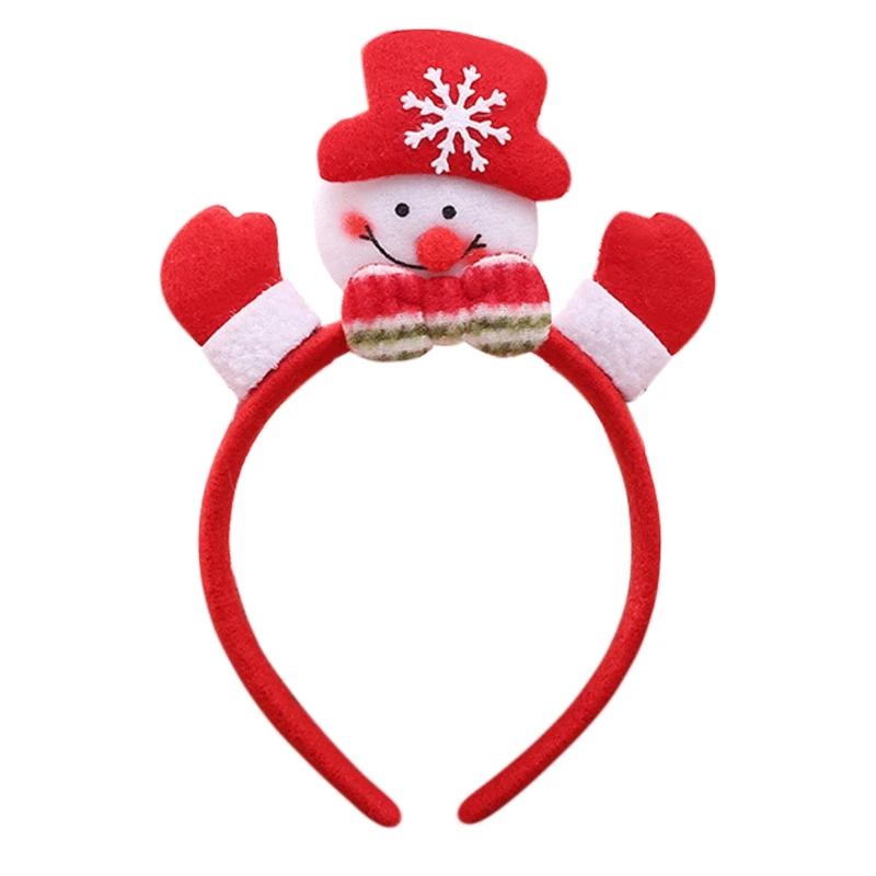 

Christmas Red Hair Hoop LED Light Party Ornament Luminous Glow Snowman Headband DXAA