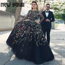 Длинные вечерние платья с открытой спиной и цветочной вышивкой, новое платье для выпускного вечера в Дубае, бальные платья, платья De Soiree, вечерние платья на Среднем Востоке, кафтаны