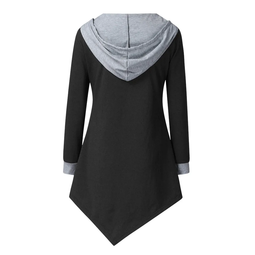 Для женщин беременных уход для беременных, с длинным рукавом с твердым верхом Асимметричный пуловер с капюшоном Повседневное зимняя теплая Блузка Топы M850