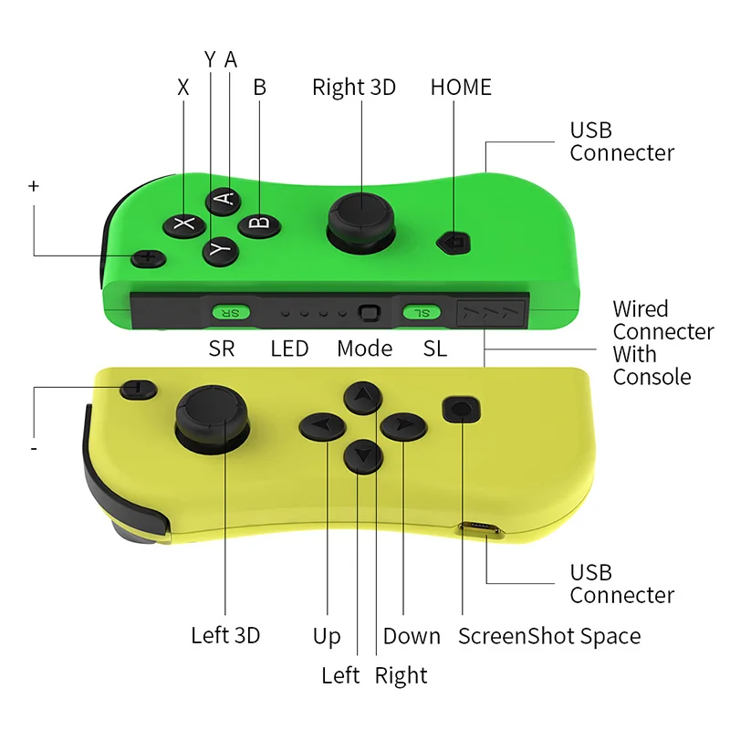For Nintendo Switch Joy-con Console wireless Bluetooth controller Gamepads NS Joystick Joycon Controller Left Right Grip Handle
