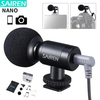 

SAIREN NANO Super Cardioid Mini Microphone for phone DSLR Camera Camcorder PC YouTube Vlog Video Gaming Podcast Recording Mic