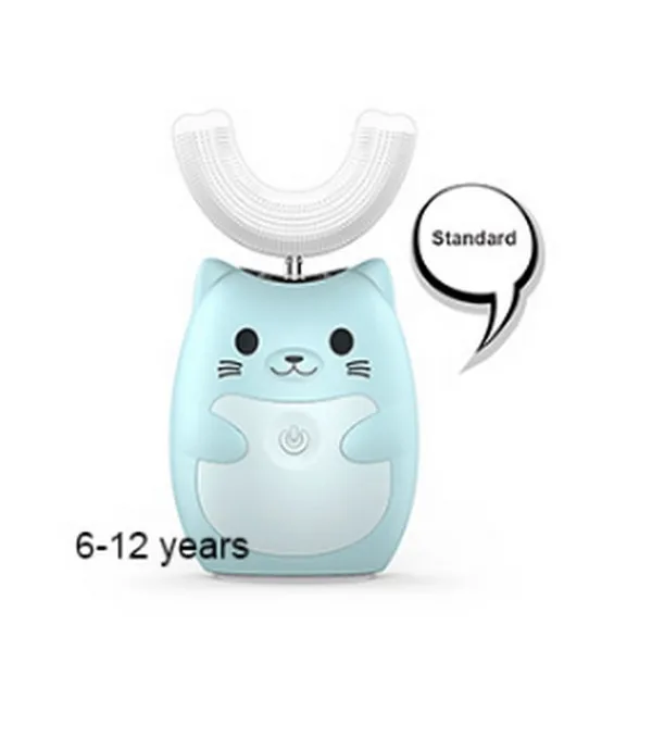 6-12 standard blue Детская 360 звуковая электрическая зубная щетка милый мультфильм перезаряжаемая электрическая зубная щетка силиконовая Автоматическая детская зубная щетка - Цвет: 6-12 standard blue