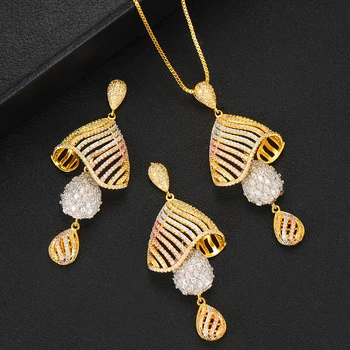 

GODKI Luxury Mushroom Cubic Zircon Nigerian Necklace Earring Jewelry Sets For Women Wedding Indian Dubai Bridal Jewelry Sets