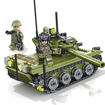 

New 324PCS Military Series Heavy Tank Model Building Blocks Children Toy Educational Stitching Toys Boy Birthday Christmas Gift