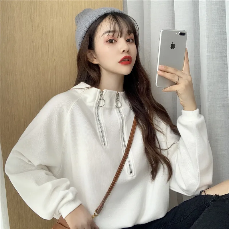 Уличная одежда; sudaderas mujer; коллекция года; женская одежда больших размеров; толстовка; kawaii sweat femme на молнии; флисовая женская Свободная одежда; F1186