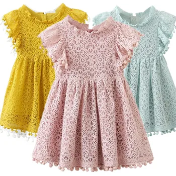 

Little Girls Kids Summer 2020 Sleeveless Lace Chiffon Flower Dress Princess Wedding Birthday Party Dress Casual Wear