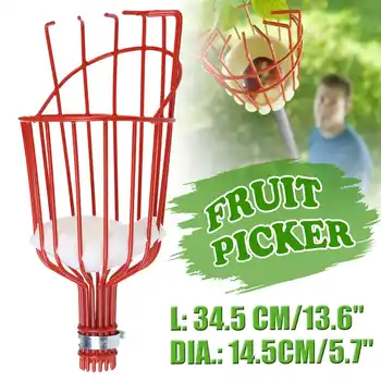 

Iron Wire Deep Basket Fruit Picker With Sponge Pad Head Convenient Fruit Picker Catcher Apple Peach Picking Garden Tools
