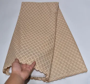 

100% Cotton African Net Laces Fabrics 2019 High Quality French Swiss voile Embroidery Lace Fabric 5Yards Wedding For Dress D-985