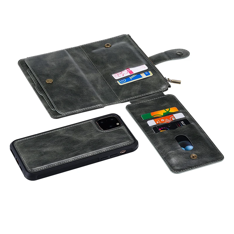 Многофункциональный чехол-кошелек для iPhone 11 Pro Max 6 6s 7 8 Plus съемный кожаный чехол-книжка для iPhone X 10 XR XS Max чехол для телефона